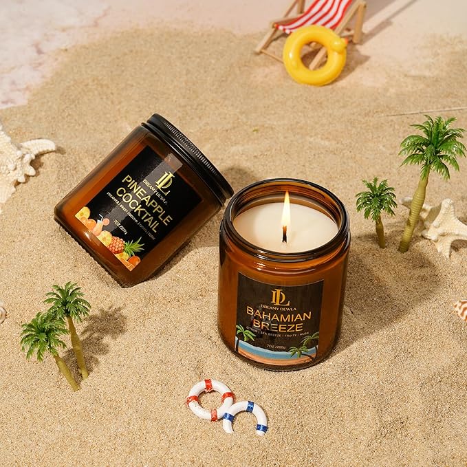 Pineapple Cocktail Candles, 7oz Pineapple Cocktail Scented Candle, Natural Soy Candles for Home Scented, Long Lasting with 50 Hour Burn Time, Gifts for Men Women - Bloomnest