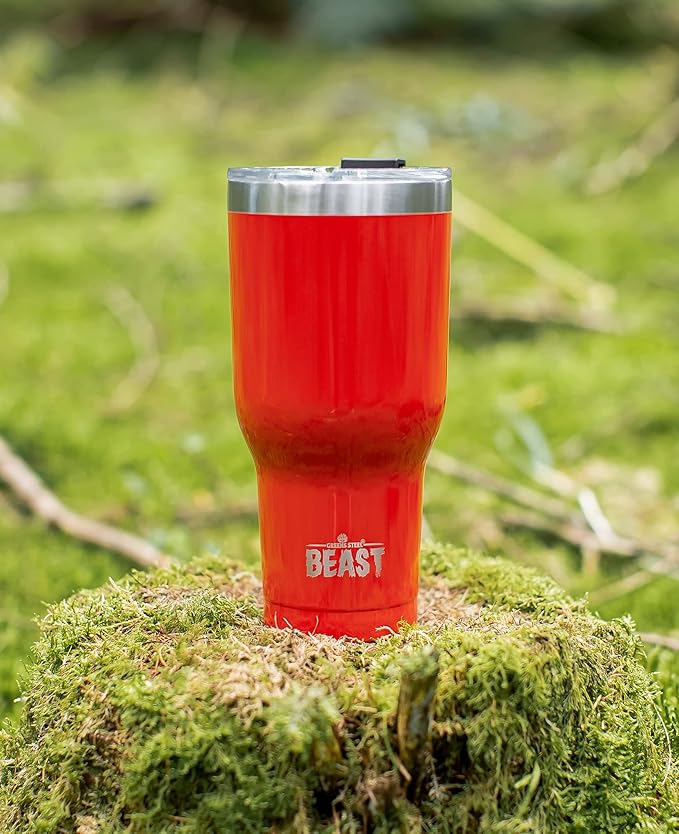 Beast 30 oz Tumbler Stainless Steel Vacuum Insulated Coffee Ice Cup Double Wall Travel Flask (Ladybug Red) - Bloomnest