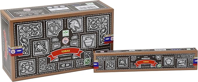 EARTH Satya Super Hit Tobak Incense Sticks 15 GMS (Pack of 12) (Green Certified) Indian Perfumed Hand Rolled Agarbatti Perfect for Worship, Church, Aroma Therapy, Relaxation, Medication,Yoga Earth