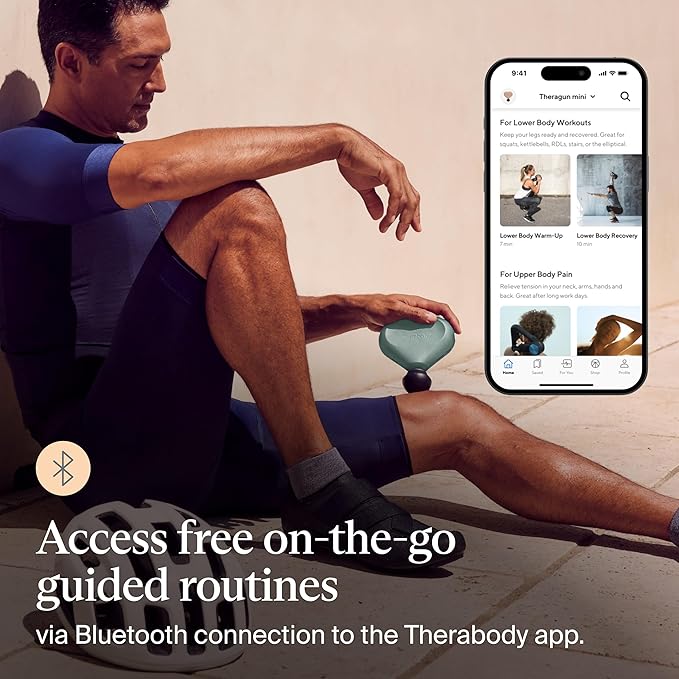 TheraGun Mini (2nd Generation) by Therabody - Handheld Electric Massage Gun - Compact Deep Tissue Treatment for Any Athlete On The Go - Portable Percussion Massager with QuietForce Technology (Green) - Bloomnest