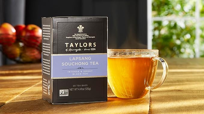 Taylors of Harrogate Lapsang Souchong,Black Tea,Pillow Tea Bags,Smoky,Rich and Strong,Caffeinated,Enjoy Hot or Iced,50 Teabags,50 Count (Pack of 2) - Bloomnest