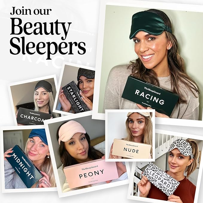 TheSleepGuard Pure Silk Sleep Mask [100% 6A Mulberry Silk, 22 Momme] Light Blocking Travel Essentials. Eye Masks for Sleeping. Black Oeko-Tex Blindfold. Eye Covers for Men & Women