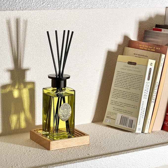 M&SENSE 6.3 oz Large Reed Diffuser Set | Eucalyptus Mint Scent Oil Diffuser with Sticks | Hotel Collection Non-Toxic Essential Oil |for Bedroom Bathroom Living Room MSENSE