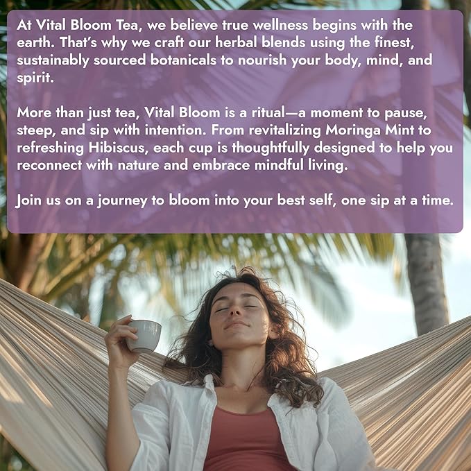 Vital Bloom 120 Tea Bags Lavender Tea, Stress Relief Herbal Tea, Sleepytime Tea, 100% Natural- No Sugar, Caffeine Free, No Gluten, Vegan - Bleach Free (Free Tongs Included) - Bloomnest