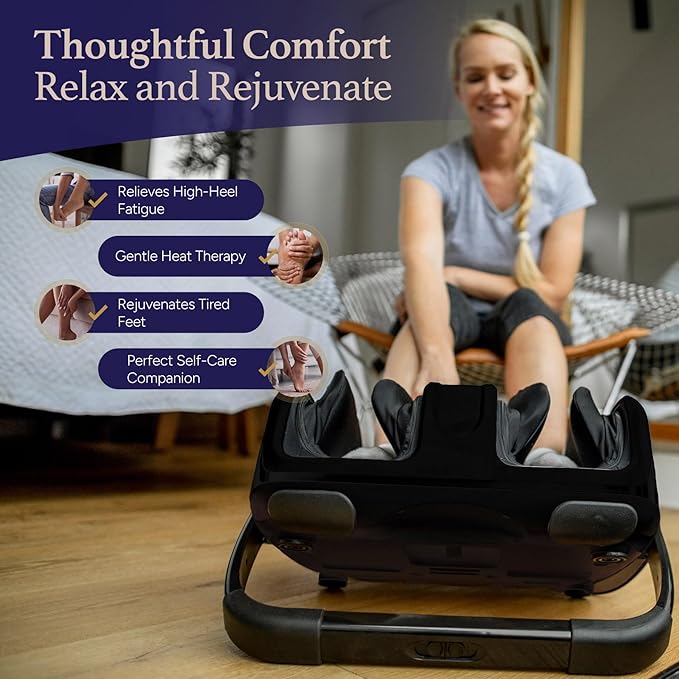 Cloud Massage Shiatsu Foot Massager with Heat, Deep Kneading Therapy for Pain Relief, Circulation, Post-Activity Relaxation - Foot Massager for Plantar Fasciitis, and Arthritis Relief - Bloomnest
