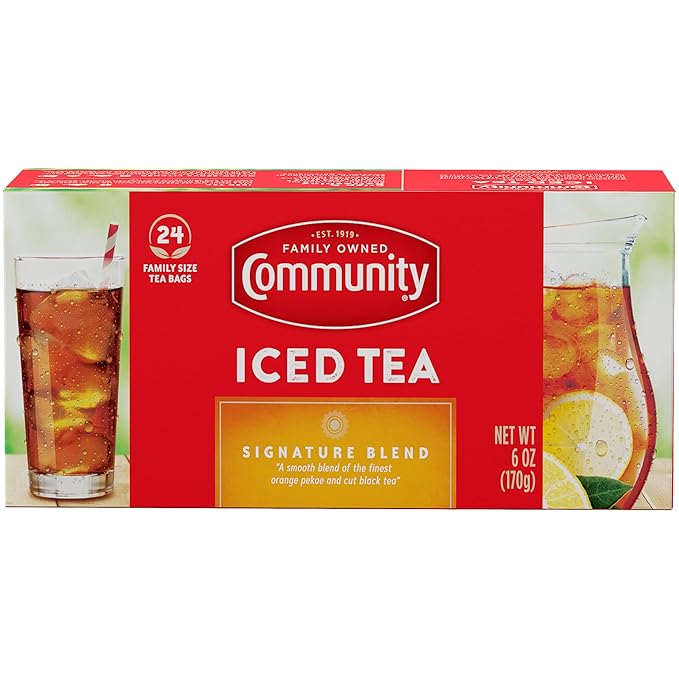 Community Coffee Signature Iced Tea, 24 Family Size Tea Bags, 24 Count Box (Pack of 1) - Bloomnest