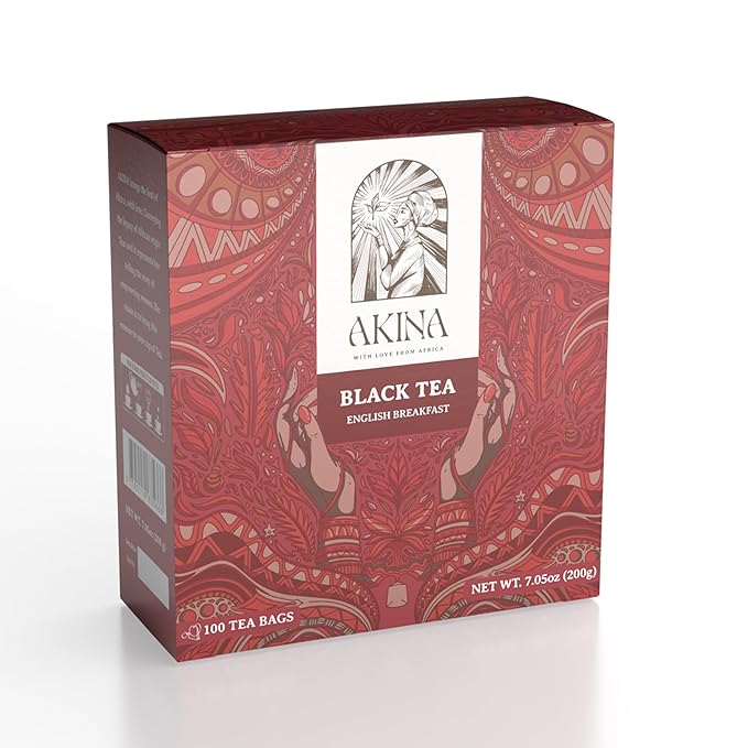 Akina Magic Fruity Range Classics String and Tag English Breakfast, Black Tea, English Tea (100 Bags 200g) - Bloomnest