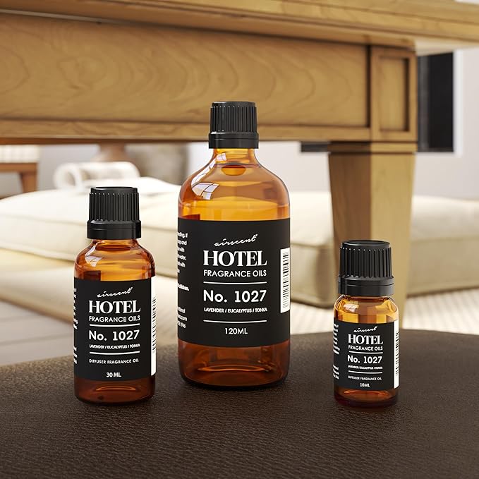 AirScent Hotel Diffuser Oil No. 1027 Inspired by The Zen Hotel Scent - Premium Fragrance Oil for Ultrasonic and Waterless Diffusers and Crafting - 10 mL, 0.34 fl oz Glass Bottle with Dropper - Bloomnest