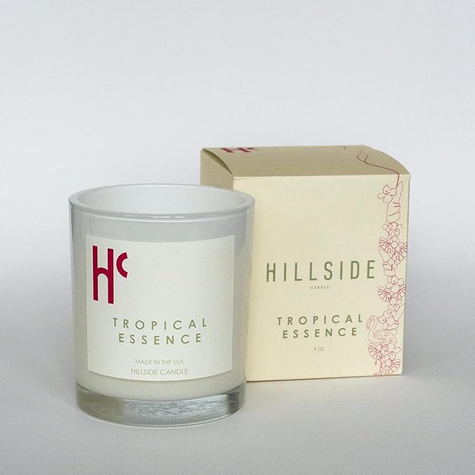 Tropical Essence Single Wick Soy Candles, Luxury Scented Candles for Home - Up to 60 Hour Burn Time, Cruelty-Free Soy Wax Blend - Floral Fragrance, Notes of Coconut & Citrus (9 oz) - Bloomnest