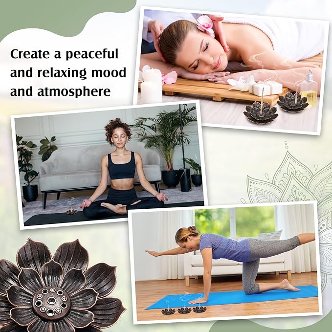 Sumind 30 Pieces Incense Holder Lotus Sticks Incense Burner Cone Burner Ash Catcher for Home Fragrance Decor Yoga SPA Bedroom(Retro) - Bloomnest