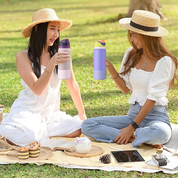 2PCS Silicone Water Bottle Boot for Owala 24oz 32oz 40oz, Anti-Slip Protective Sleeve Bottom Bumper Protector for FreeSip, Twist, and Flip Stainless Steel Water Bottles Alwenid