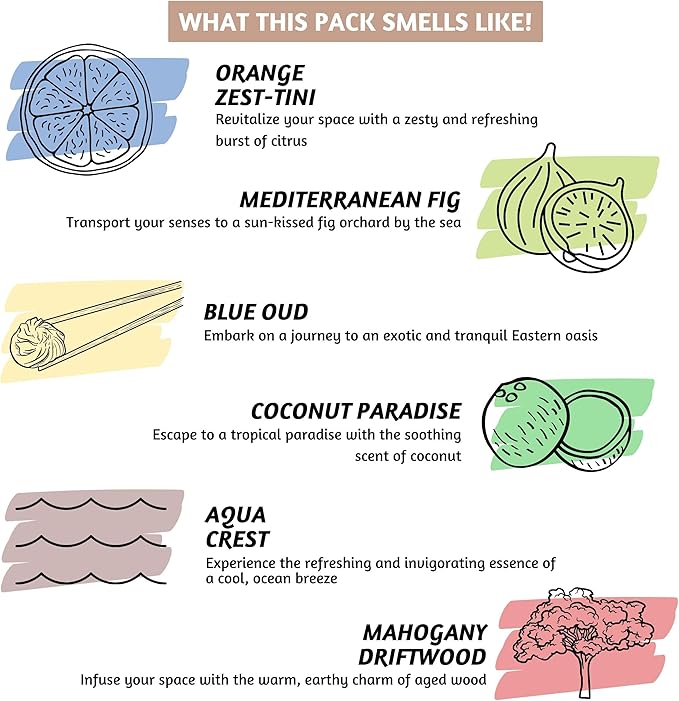 Folkulture Incense Sticks | Set of 6 Insenses (120 Sticks) with 45 Mins Burn Time | Orange Zest, Blue Oud, Aqua Crest, Coconut Paradise | Organic Mediterranean Fig Inscents, Non-Toxic Inscents-Sticks - Bloomnest