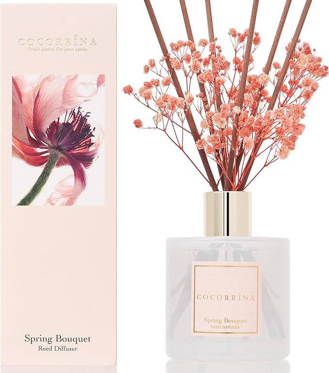 Cocorrína Reed Diffuser Sets- Spring Bouquet Scented Diffuser with Sticks Home Fragrance Reed Diffuser for Bathroom Shelf Decor - Bloomnest