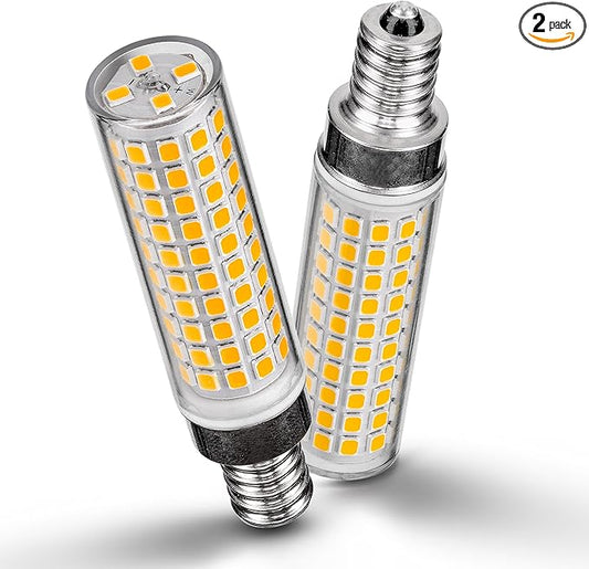 E12 100 Watt LED Candelabra Bulbs Equivalent C7,2700K Warm White,1200 lm T6 E12 12W LED Candle Bulbs for Ceiling Fan Chandelier Pendant Lighting Salt Lamp,Non-dimmable,2 Pack - Bloomnest