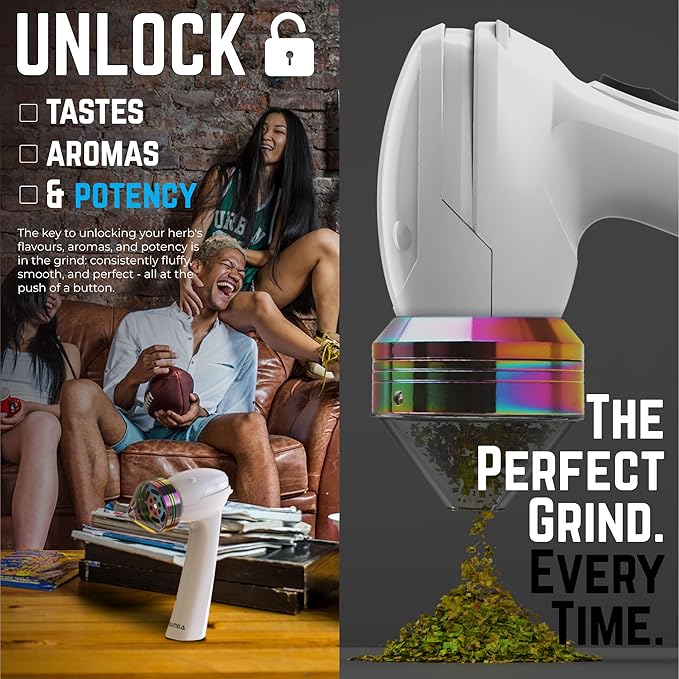 Mamba Original 1g Smoky USB Electric Herb Grinder. Small Portable Metal Herbal Machine & Spice Mill for the Kitchen - Bloomnest
