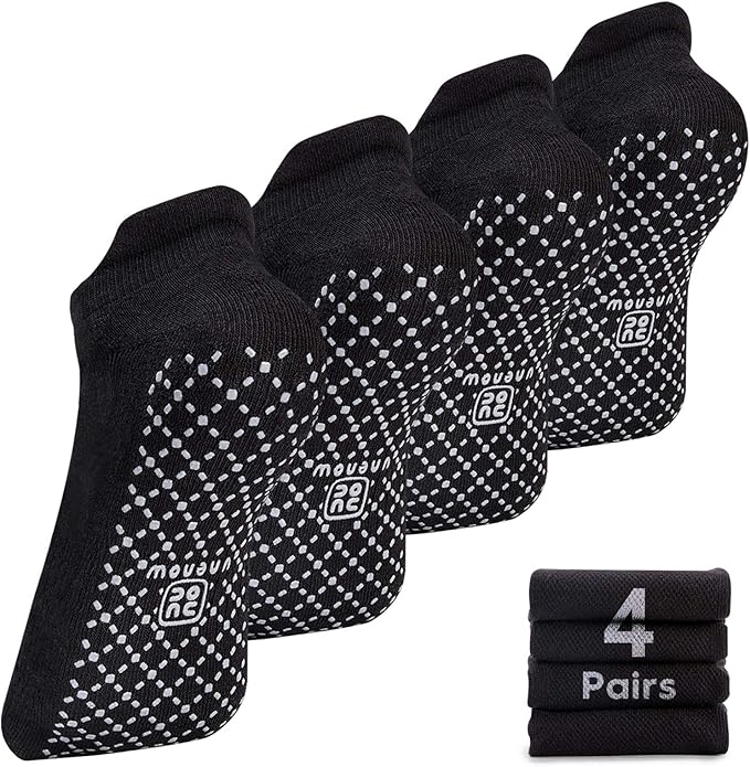 unenow Unisex Non Slip Grip Socks with Cushion for Yoga Pilates Barre Home & Hospital - Bloomnest