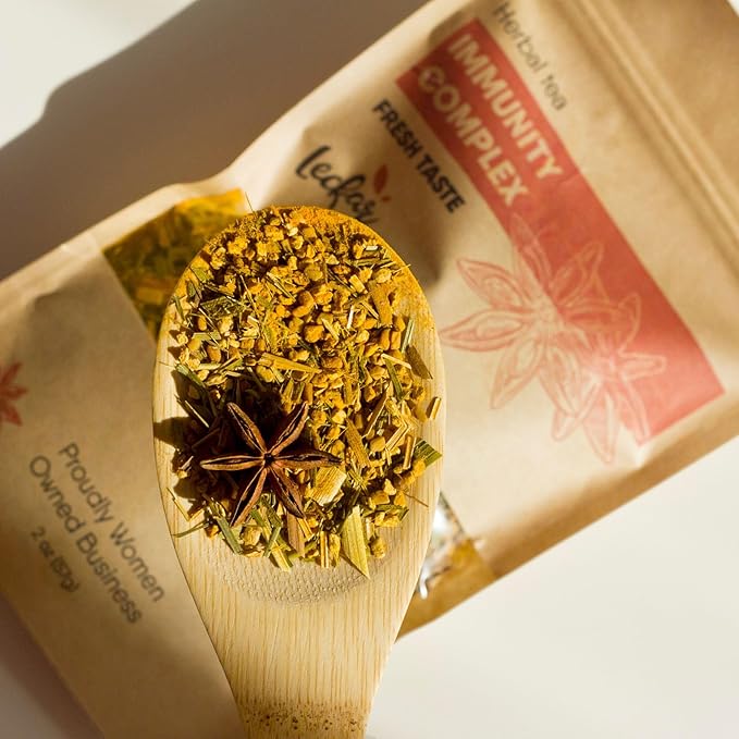 Organic Herbal Tea with Lemongrass, Ginger, Fenugreek, Star Anise, Turmeric, Caffeine Free, Immunity Care Blend - Bloomnest