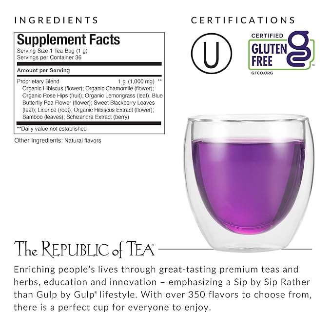 The Republic of Tea - Beautifying Botanicals® Beauty Sleep Chamomile Rose Herbal Tea Bags (36 count) - Bloomnest