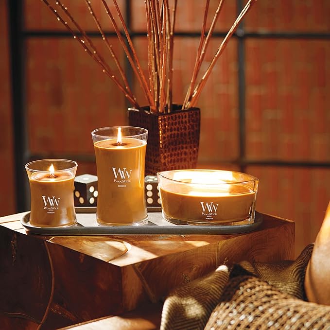 WoodWick Humidor Gifts for Women and Men, 16 oz Ellipse Candle with Crackling Wick - Bloomnest