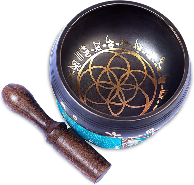 Tibetan Singing Bowl Set Brass - Master Healing Grade - Authentic Handcrafted Sound Bowl by Himalayan Bazaar