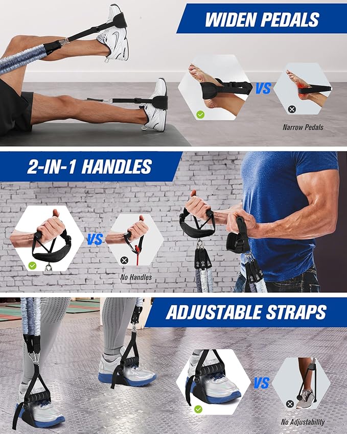 Upgraded Pilates Bar Kit with Resistance Bands Natural Latex for Women & Men, Heavy-Duty Stainless Steel Multifunctional Yoga Pilates Stick for Home Gym Exercise Fitness Equipment Full-Body Workouts - Bloomnest