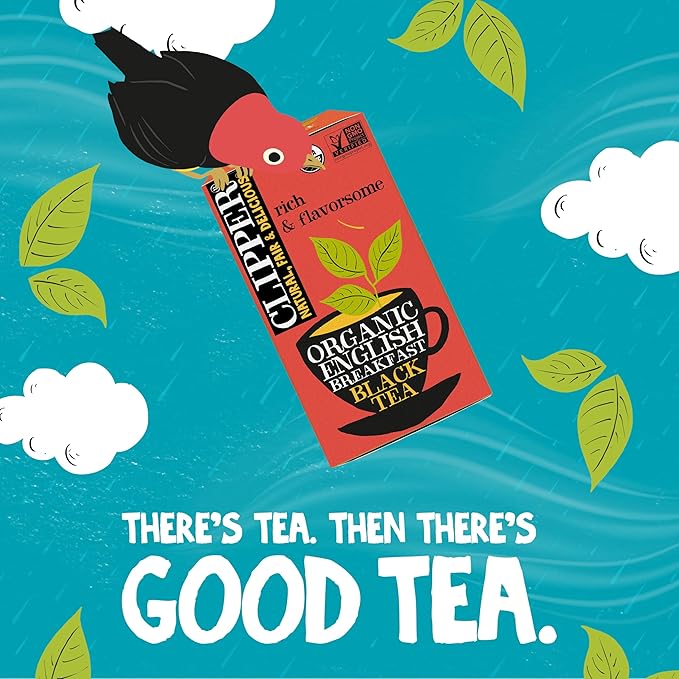 Clipper Tea Organic Fairtrade English Breakfast, Big Ben - USDA Organic, Non-GMO, Fair Trade, Sustainable Caffeinated Tea, 1 Pack, 20 Unbleached Tea Bags - Bloomnest