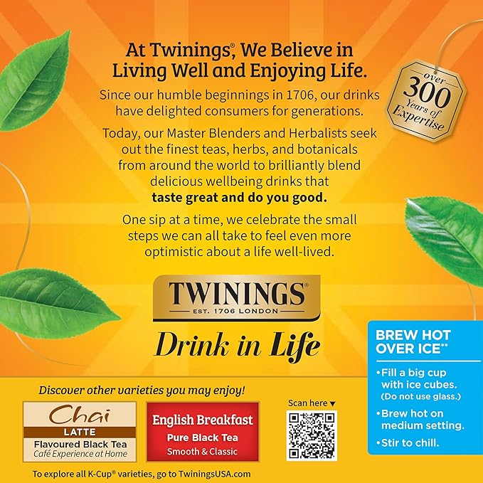 Twinings Earl Grey Black Tea K-Cup Pods for Keurig, 24 Count (Pack of 1), Flavoured with Citrus and Bergamot, Caffeinated, Enjoy Hot or Iced - Bloomnest