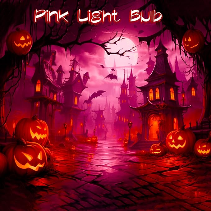 4 Pack 3.2 Inch T10 Pink Light Bulb, E26 Base Edison Bulbs Dimmable, AC 120V 60 Watt Equivalent Clear Glass Filament Bulb, Halloween Christmas Party Bar Colored Light Bulbs, UL Listed - Bloomnest