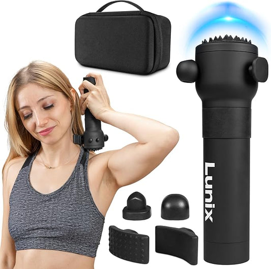 LX28 Deep Tissue Massage Gun, Portable Handheld Vibration Massager for Neck, Back & Legs, 7 Heads & 4 Speeds, Rechargeable, Lightweight Full Body Muscle Therapy - Bloomnest