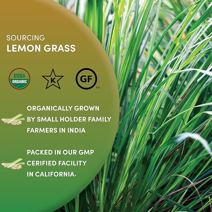 Worldwide Botanicals Organic Lemon Grass Leaves – 7oz - Loose Leaf - Cut and Sifted – 100% pure Cymbopogon citratus - Zacate de limon - Resealable Bag for Freshness - Perfect for Cooking and Tea - Bloomnest