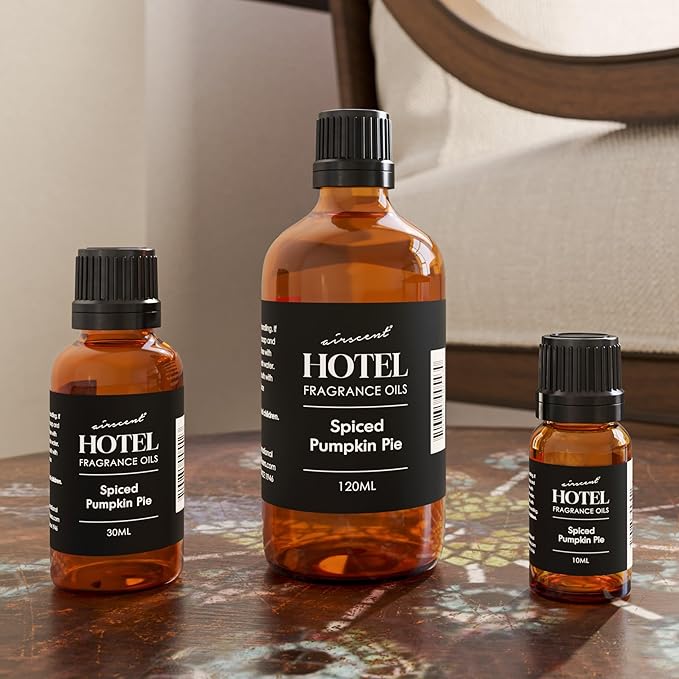 AirScent Spiced Pumpkin Pie Holiday Diffuser Oil - Premium Pumpkin Spice Holiday Fragrance Oil for Ultrasonic and Waterless Diffusers and Crafting - 120ml, 4 fl oz Glass Dropper Bottle - Bloomnest