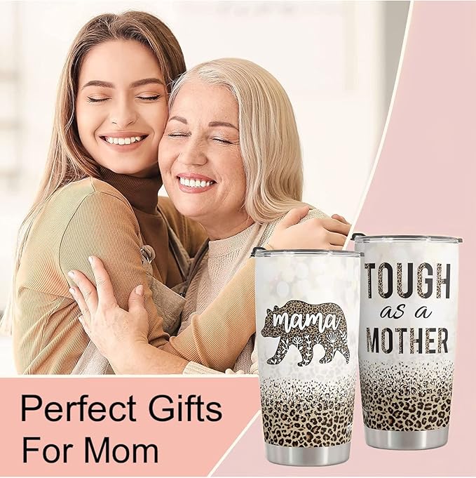 Macorner Mothers Day, Birthday Gifts for Mom Nana From Daughter Son - Christmas Gifts For Women Grandma - Stainless Steel Bear Tumbler 20oz - Bloomnest