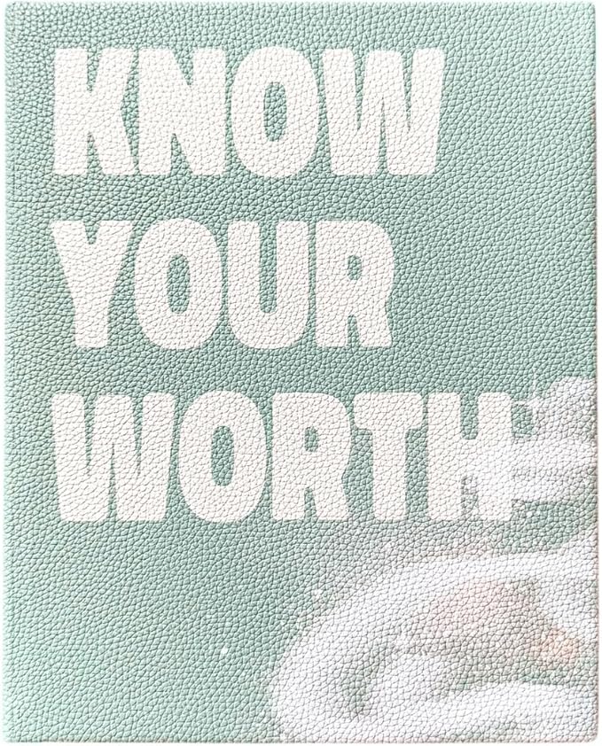 Know Your Worth Workbook by Angie Bellemare: Transformational Self-Growth & Mindset Journal for Women | 277-Page Full-Color Hardcover with 12 Chapters + 31-Day Challenge | Vegan Pebble-Leather Edition - Bloomnest