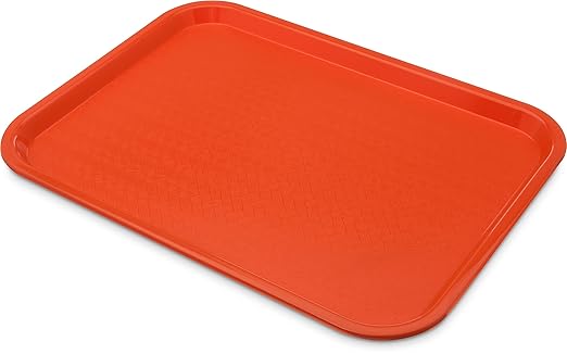 Carlisle FoodService Products CT121624 Cafe Standard Plastic Cafeteria/Fast Food Tray, NSF Certified, BPA Free, 16" Length x 12" Width, Orange (Pack of 24) - Bloomnest