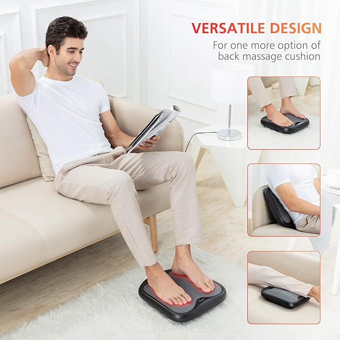 COMFIER Shiatsu Foot Massager with Heat- Kneading Foot & Back Massager with Washable Cover, Feet Warmer for Men,Women, Electric Feet Massager Machine for Plantar Fasciitis,Foot - Bloomnest