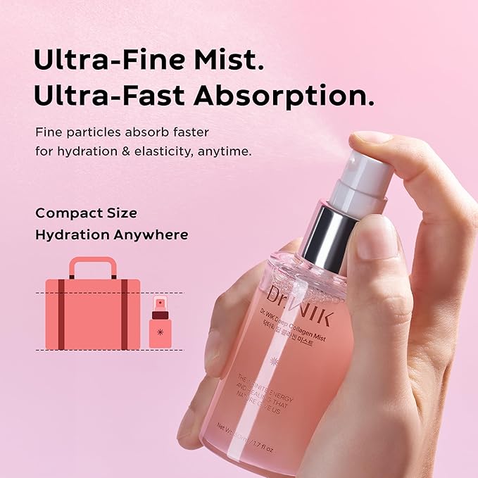 Dr.WIK Deep Collagen Hydrating Face Mist – Refreshing Moisture Facial Spray for Dry Skin | Wrinkle Care & Anti-Aging with Panthenol & Adenosine | Fine Toner Mist | Korean Skincare (50ml / 1.7 Fl Oz) - Bloomnest