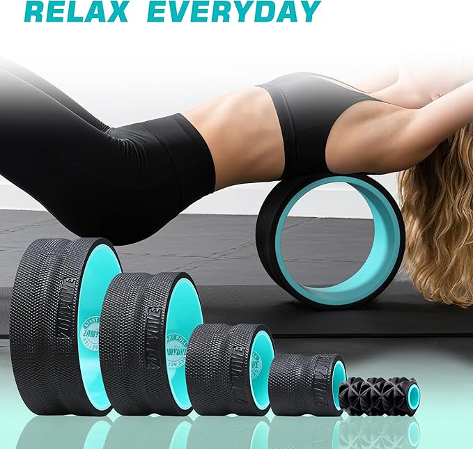 5 Pack Zomyove Roller- Back Wheel for Deep Tissue Massage, XR Foot Massage Roller for Targeted Massage for Plantar Fasciitis and Foot Fatigue, Roller Kit for Physical Therapy & Exercise