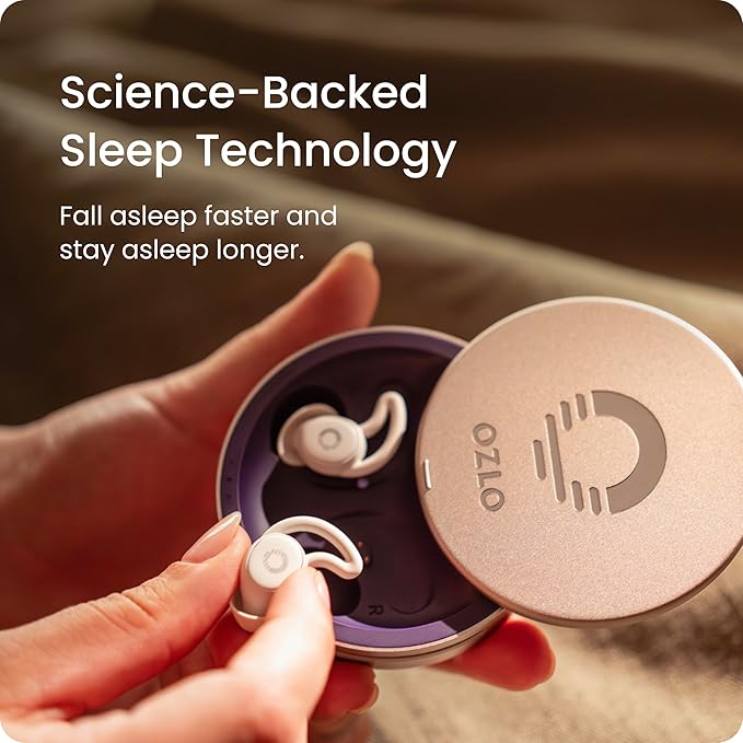 Ozlo Sleepbuds® | Comfortable Side Sleeper Headphones | Up to 10 Hours of Bluetooth LE Streaming | Science-Backed Sleep Sounds | Snore Blocking Comfortable Earbuds - Bloomnest