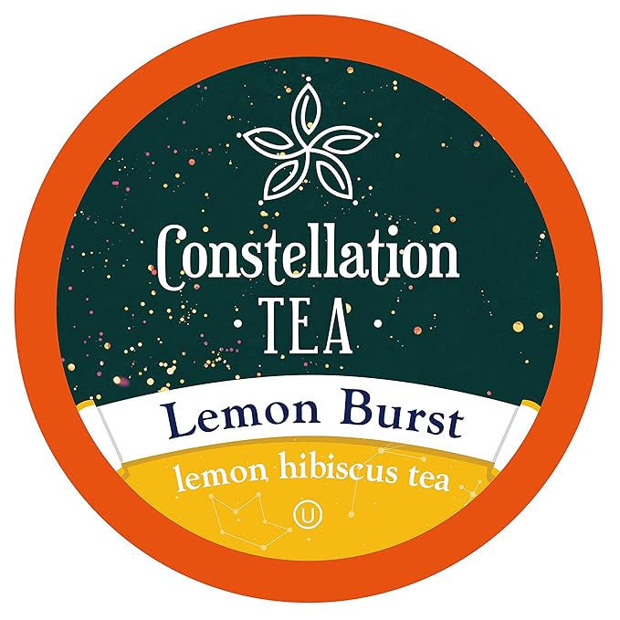 Constellation Tea Lemon Hibiscus Tea Pods Compatible with K Cup Brewers Including 2.0, (Lemon Burst) 40 Count - Bloomnest
