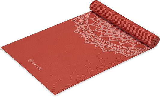 Gaiam Yoga Mat - Premium 5mm Print Thick Non Slip Exercise & Fitness Mat for All Types of Yoga, Pilates & Floor Workouts (68" x 24" x 5mm) - Bloomnest