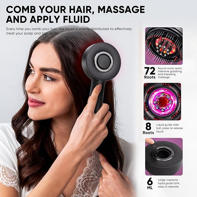 3 in 1 Scalp Massager Hair Growth Hair Oil Applicator,Electric Scalp Brush for Home,IPX7 Waterproof Electric Head Massager Bloomnest