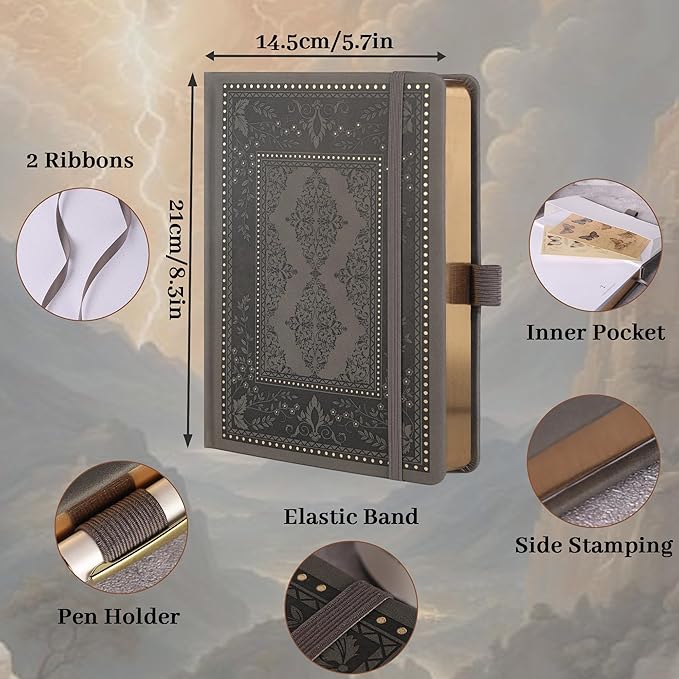 TIEFOSSI Dot Journals for Women Men, Dot Journals for Writing Women, 160gsm Thick Paper, 190 Numbered Pages, for Planner Organization - Bloomnest