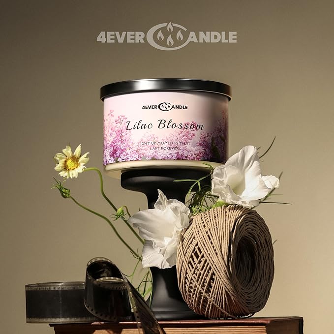 4-Wick Scented Candle - 18oz Soy Wax Blend Candle Over 50Hrs Long-Lasting Fragrance, Home Decor and Housewarming Gifts, Lilac Blossom - Bloomnest