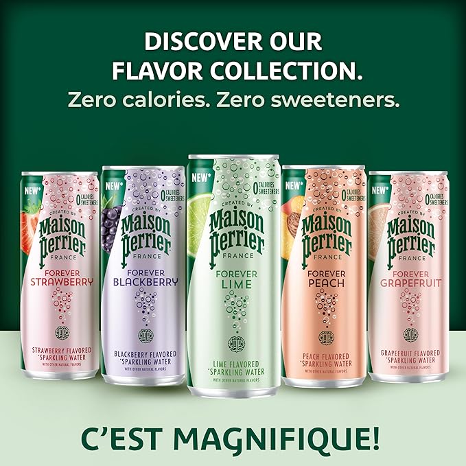Maison Perrier Forever Blackberry Flavored Sparkling Water, 11.15 Fl Oz Cans, 8 Count, 3 Pack - Bloomnest