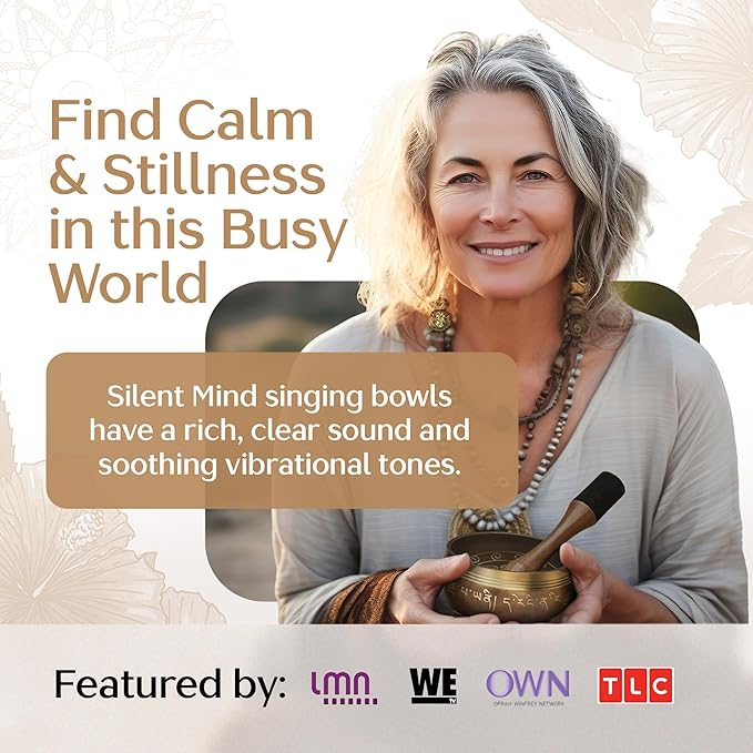 Handmade Tibetan Etched Singing Bowl Set – Sound Bowl & Meditation Bowl with Cushion, Mallet & Guide – Stress Relief Instruments – Spiritual Decor for Wellness Spaces – Yoga Relaxation Accessories - Bloomnest