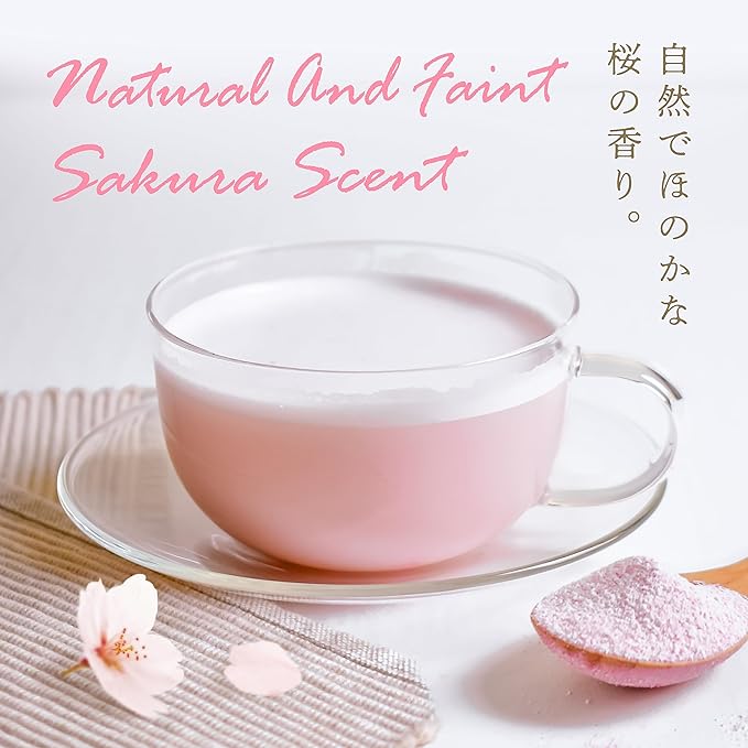 YAMASAN KYOTO UJI Sakura Latte -Creamy and Aromatic Foam- Using Japanese Cherry Blossom 100%, Made in Japan,Sold by Japanese company, 100g(3.5oz)