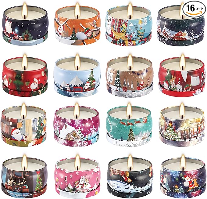 16Pack Christmas Scented Candles Gift- Aromatherapy Candle-Soy Wax-Long Lasting Burn time, Christmas Thanksgiving Gifts for Women，Home Decor - Bloomnest