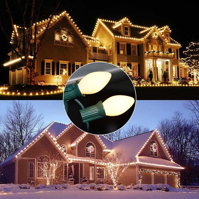 SUNSGNE C7 LED White Replacement Christmas Light Bulbs - 0.6W LED E12 Candelabra Base Bulbs - Perfect for Salt Lamps, Night Lights and Decorative Lights - Pack of 25 - Bloomnest