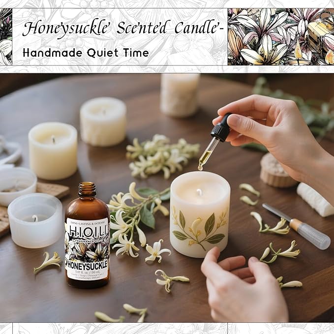 HIQILI Honeysuckle Fragrance Oil for Home Diffuser, Perfect for Candle & Soap Making, Relaxation, Beautiful Gifts - 5.07 Fl Oz HIQILI