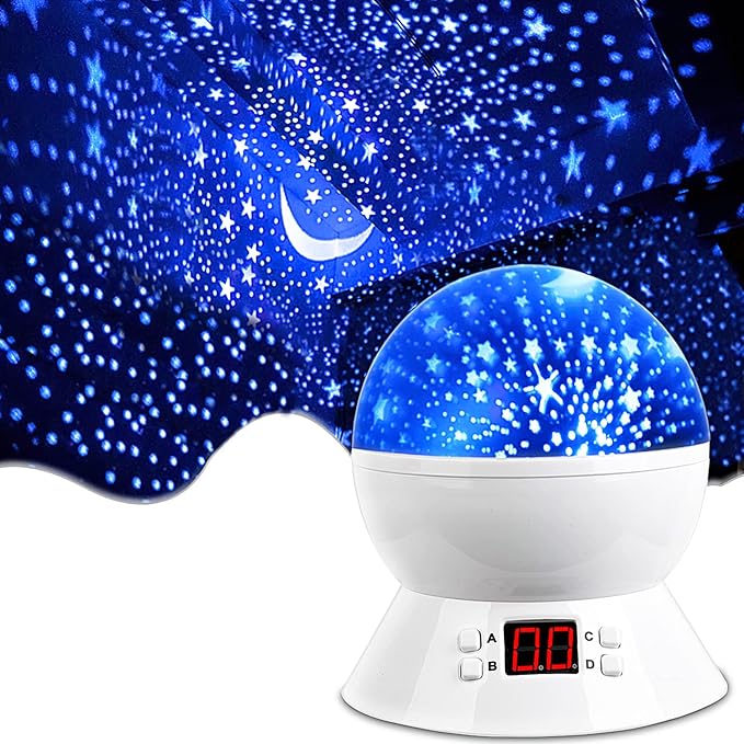 Star Night Light Projector for Kids with Timer - Glow in The Dark Stars and Moon, Best Gift for 1-14 Years Old - Bloomnest
